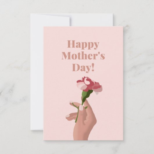 Rosa floraler Muttertag Dankeskarte (Vorderseite)