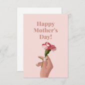 Rosa floraler Muttertag Dankeskarte (Vorne/Hinten)