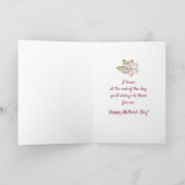 Rosa floraler Muttertag Karte (Innenseite)