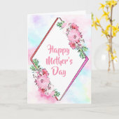 Rosa floraler Muttertag Karte (Gelbe Blume)