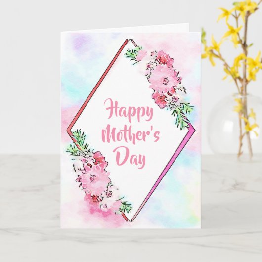 Rosa floraler Muttertag Karte (Gelbe Blume)