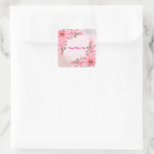 Rosa floraler Muttertag Quadratischer Aufkleber (Tasche)