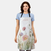Rosa floraler Name Schürze (Getragen)