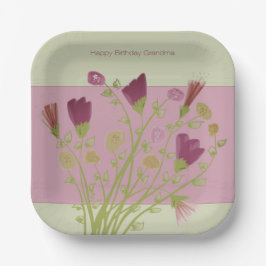 Rosa, floraler Platz Pappteller