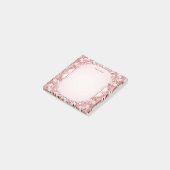 Rosa floraler Rahmen Post it Notes Post-it Klebezettel (angewinkelt)