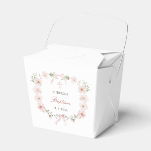 Rosa Floraler Rahmen Tauf Take Out Geschenkschachtel