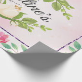 Rosa, floraler Valentinstag Geschenkpapier (Ecke)