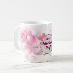 Rosa, floraler Valentinstag Kaffeetasse