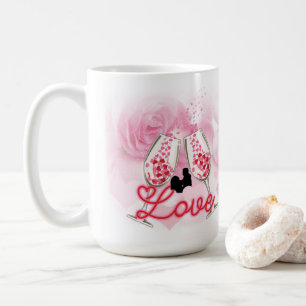 Rosa, floraler Valentinstag Kaffeetasse