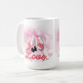 Rosa, floraler Valentinstag Kaffeetasse (Vorderseite Links)