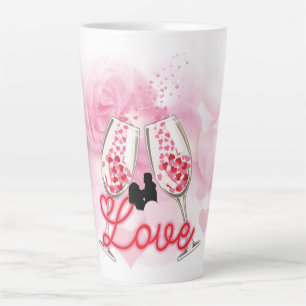 Rosa, floraler Valentinstag Milchtasse