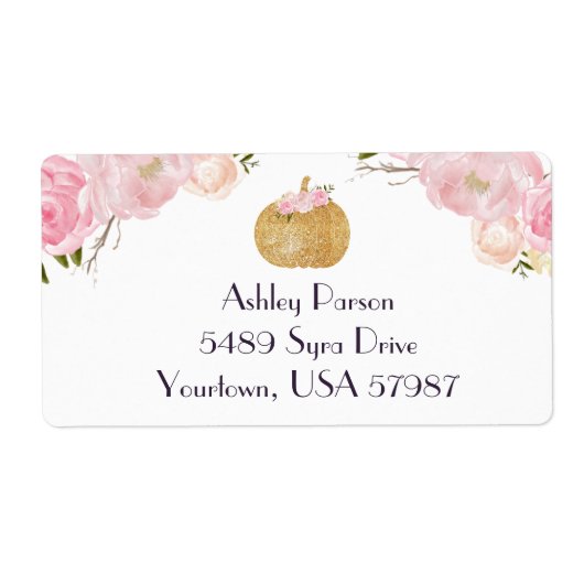 Rosa florales Adressenschild (Vorne)