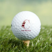 Rosa Florales Anfangs-C-Monogramm Golfball (Insitu T-Shirt)