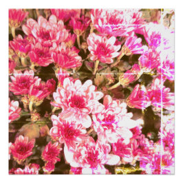 Rosa florales Blütenmuster – Sanftes botanisches D Poster
