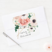 Rosa florales botanischer Garten Blumenstrauß Cust Quadratischer Aufkleber (Umschlag)