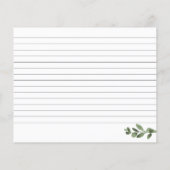 Rosa florales Brautparty Rezept Karte (Rückseite)