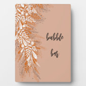 Rosa florales Brautparty-Tischschild Plakette Fotoplatte (Vorderseite)