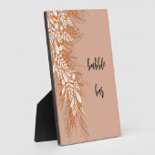 Rosa florales Brautparty-Tischschild Plakette Fotoplatte (Seite)