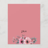 Rosa florales Budget Hochzeitschic "Einladung" Flyer (Hinten)