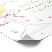 Rosa florales Champagnerglas Mimosa Bar Schild (Ecke)