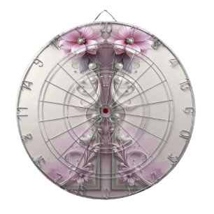 Rosa florales Dartboard Dartscheibe