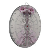 Rosa florales Dartboard Dartscheibe (Vorderseite Links)