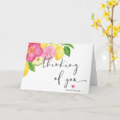 Rosa florales Denken Sie an Sie Ermutigung Beileid Karte (Gelbe Blume)