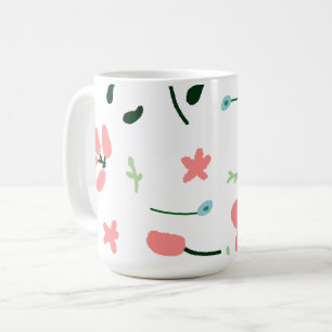 Rosa florales Doodle-Garten-Geschenk Kaffeetasse