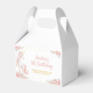 Rosa florales Einhorn erste Geburtstagsfeier Geschenkschachtel
