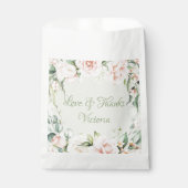 Rosa florales Elegantes Hochzeitssemble Brautparty Geschenktütchen (Vorderseite)