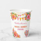 Rosa florales Fiesta Brautparty Pappbecher (Rückseite)