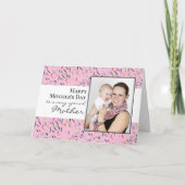 Rosa florales Foto Happy Mthers Day Card Karte (Vorderseite)
