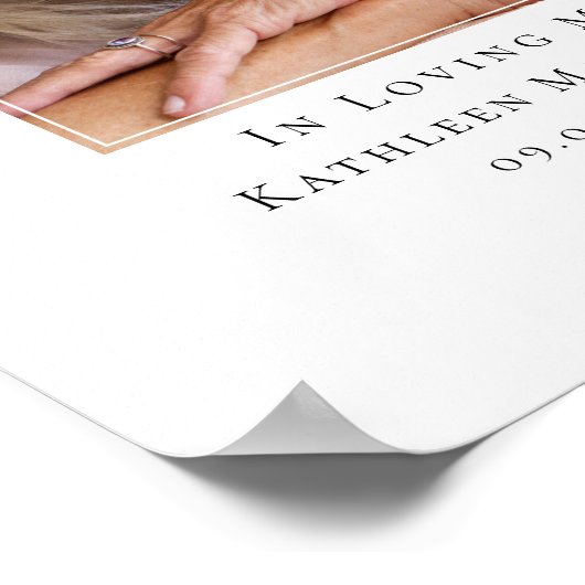 Rosa florales Foto in Love Memory Begrüßungszeiche Poster (Ecke)