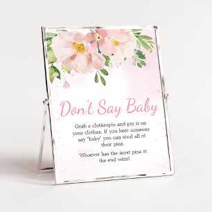 Rosa Florales Frühlings-Blush Don't Say Baby Poster