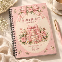 Rosa Florales Geburtstagsjournal, Vintage-Geschenk