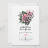 Rosa, florales Halloween Gotische Probe Abendessen Einladung (Vorderseite)