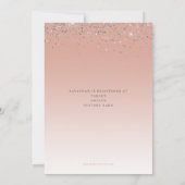 Rosa florales Hochzeitskleid Brautparty Brunch Einladung (Rückseite)