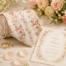 Rosa Florales Hochzeitsoutfit für den Bräutigam im