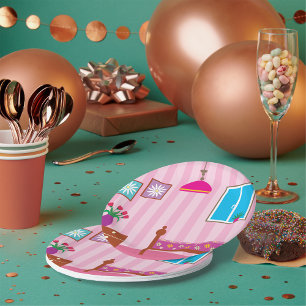 Rosa florales Kinderzimmer Schlafzimmer Pappteller