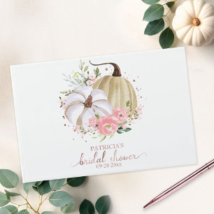 Rosa florales Kürbis Herbst Brautparty Gästebuch