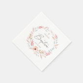 Rosa Florales Mädchen Taufe Serviette (Ecke)