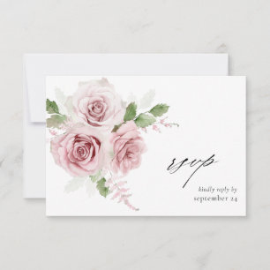 Rosa Florales mit Essens-RSVP-Karte RSVP Karte