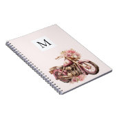 Rosa florales Motorrad-Monogramm Notizblock (Rechte Seite)