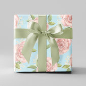 Rosa florales Muster Chic Elegante Geschenkpapier Set