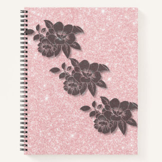 Rosa florales Notebook - Spiralband Notizblock