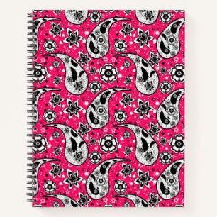 Rosa florales Paisley-Musterdesign Notizblock