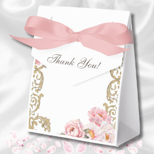 Rosa Florales Rokoko Vintage Pfingstrosen Brautpar Geschenkschachtel