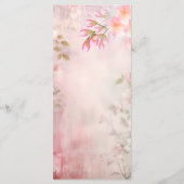 Rosa florales romantisches Hochzeitmenü Menükarte (Rückseite)