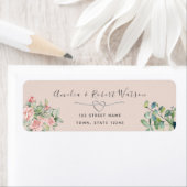 Rosa Florales Rücksiegel-Label (Insitu)
