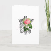 Rosa florales Skelett gothisches Hochzeitsprogramm Programm (Rückseite)